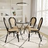 Emma & Oliver Reims Set of Four Indoor/Outdoor Stacking Thonet Bistro Style Chairs with PE Cane Rattan Seat and Metal Frame - 2 of 4