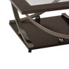 36" Isiah Coffee Table Black Nickel/Clear Glass - Acme Furniture: Tempered Glass, Square Shape, Bottom Shelf - 3 of 4