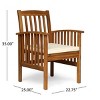Coolbibila 2 Piece Acacia Wood Patio Dining Chairs,Ourdoor Patio Dining Chair With Cushioned Seats And Wood Frame,Patio Arm Dining Chair - 4 of 4