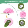 Unique Bargains Handmade Flower Brooch Boutonnieres Lapel Pin with Butterfly Buckle for Men Suits 12 Pcs - 2 of 4