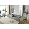 TiramisuBest Storage Sleeper Lounge Chair Bed, Beige Upholstered Convertible Chair with Chaise, Cupholder & Hidden Storage for Living Room - 3 of 4