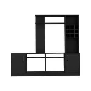 38.7" Manufactured Wood Entertainment Center with Two-Door Cabinet and Six External Shelves for Living Room and Bedroom - 1 of 4