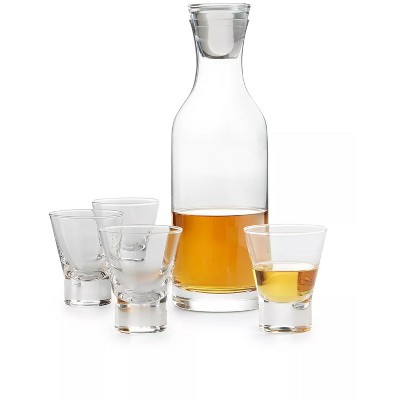 American Atelier Whiskey Decanter And Shot Glasses, 5 Piece Set Airtight  Stopper For Bourbon, Brandy, 29-ounce Bottle 3-ounce Shot Glasses Set Of 4  : Target