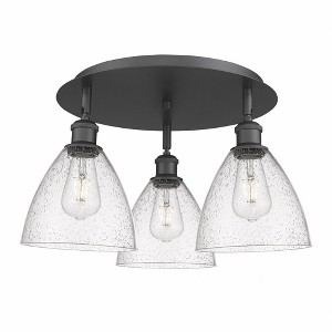 Bristol Glass - 3 Light Flush Mount In Industrial Style-10 Inches Tall and 19.25 Inches Wide - 1 of 1