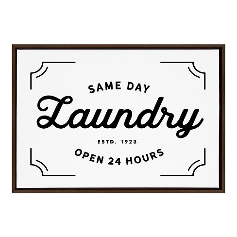 Kate And Laurel Sylvie Same Day Laundry White Framed Canvas By Maggie ...