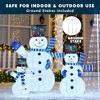 Joyfy Christmas Lights Outdoor, 3 Pcs 3D Collapsible Snowman Yard Lights, Garden Outdoor Christmas Decorations, Eve Night Decor, Blue - 2 of 4