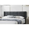 CAVINAS Queen Size Wooden Platform Bed Frame with Fabric Upholstered Box Design Headboard,No Box Spring Needed - 3 of 4