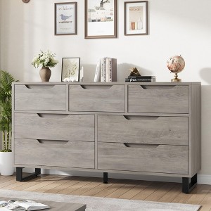 Dresser, Freestanding Horizontal Drawer with Storage, Wooden Closet Chest Storage - 1 of 4