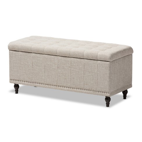 Kaylee Modern Classic Fabric Upholstered Button - Tufting Storage Ottoman Bench - Baxton Studio - image 1 of 4
