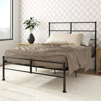 Full Black Metal Platform Bed Frame with Adjustable Heights
