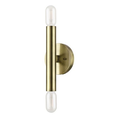 Copenhagen Antique Brass and Bronze 9.88" Dimmable Wall Sconce