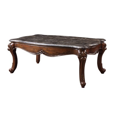 52" Miyeon Coffee Table Marble Top/Cherry - Acme Furniture