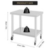 Commercial Stainless Steel Work Table 24x36 Inch Mobile Prep Table with Adjustable Storage Shelf & Locking Wheels - 4 of 4