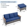 Outdoor Wicker Patio Seating Set All Weather PE Rattan Conversation Set with Cushion - 3 of 4