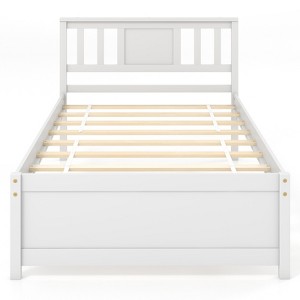 Tangkula Twin / Queen / Full Size Bed Frame w/ Headboard Wood Slat Support No Box Spring Needed - 1 of 4