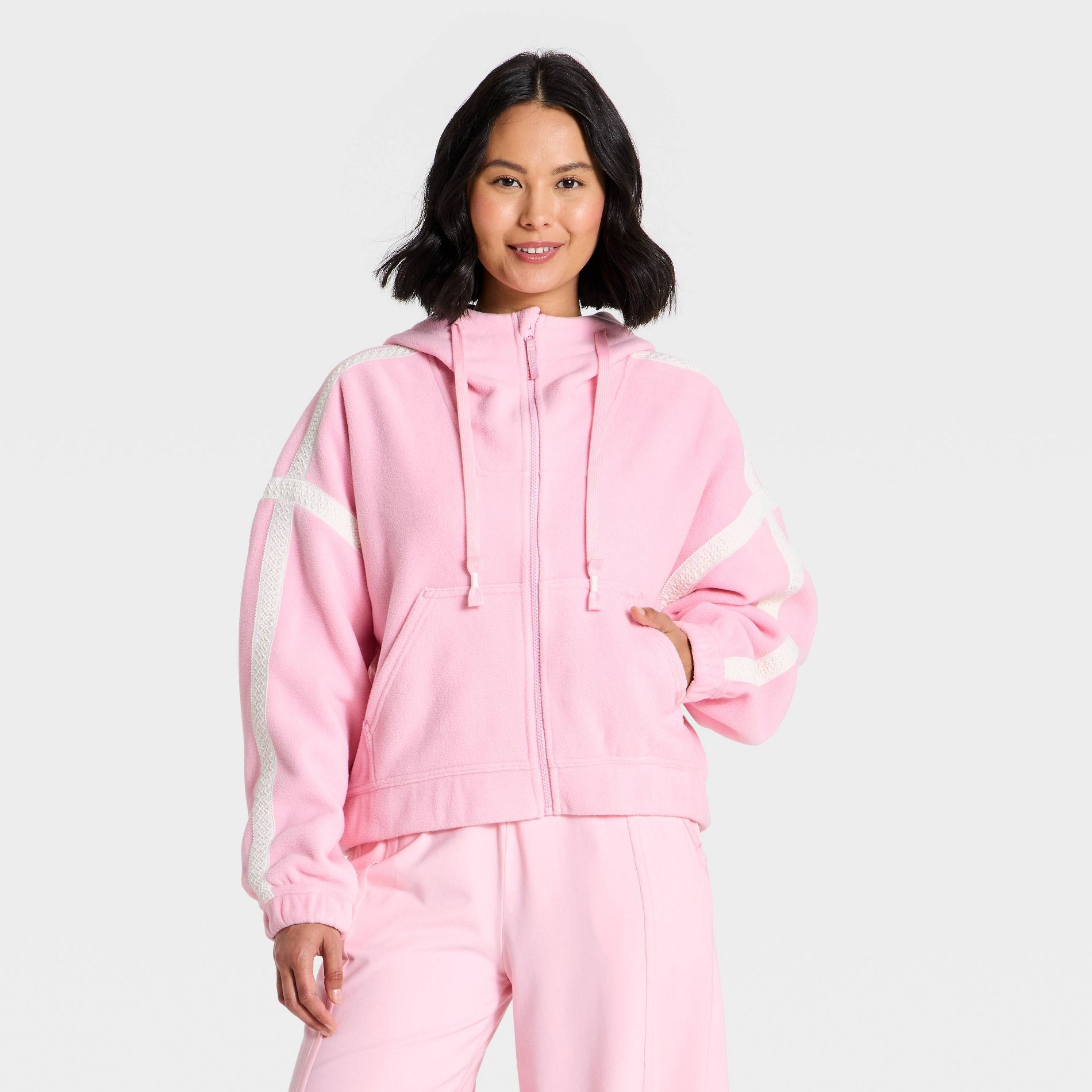 Women's High Pile Zip-Up Jacket - JoyLab™ Rose S