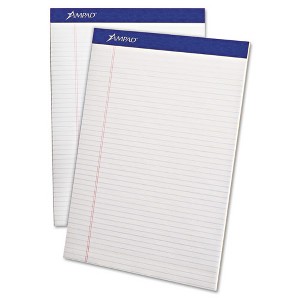 Ampad Perforated Writing Pads, Narrow Rule, 50 White 8.5 x 11.75 Sheets, Dozen - 1 of 2