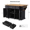 54" Embossed Texture Rolling Large Kitchen Island on 4 Wheels, with Storage, 4 Doors & 3 Drawers, for Kitchen, Dining Room - 2 of 4