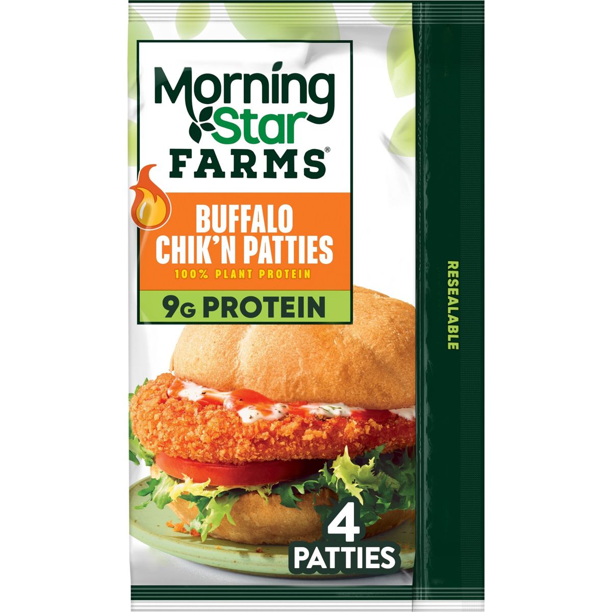 MorningStar Farms Frozen Plant-Based Chik'n Patties Buffalo - 10oz/4ct