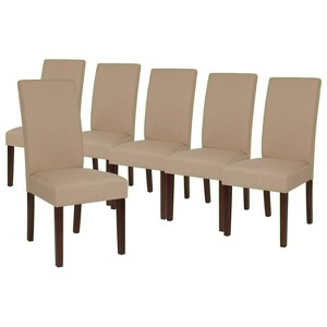 Emma and Oliver Six Mid-Century Parsons Chairs and Hardwood Frame for Kitchen, Dining Room & More - 1 of 4