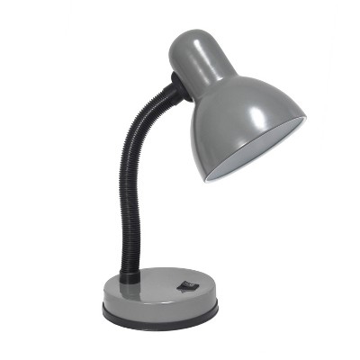 Basic Metal Desk Lamp With Flexible Hose Neck Gray - Simple Designs : Target