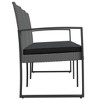 vidaXL 3-Seater Patio Bench with Cushions Dark Gray PP Rattan - 4 of 4