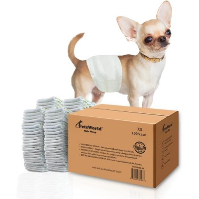 PetsWorld Disposable Dog Wraps for Male Dogs, Super Absorbent Diapers, Leak Proof Fit, Best Comfort Fit