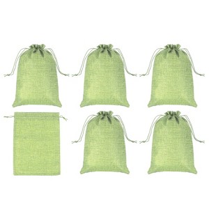 Unique Bargains Cotton Linen Bank Coin Change Bag with Drawstring 6 Pcs - 1 of 4