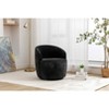 MAYEERTY Velvet Swivel Barrel Chair, Black Powder Coating Metal Ring, Home Use, Black - 4 of 4