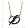 Black Bow Jewelry 14k Yellow Gold Plated Sterling Silver Tampa Bay Lightning NHL Necklace 18 Inch - 2 of 4