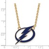 Black Bow Jewelry 14k Yellow Gold Plated Sterling Silver Tampa Bay Lightning NHL Necklace 18 Inch - image 2 of 4