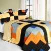 Slickblue Full/Queen Quilt Set, 100% TC Fabric Vermicelli Quilted Patchwork, Reversible, Multi Design & Color, 3pc - 2 of 4