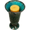 Blue Moon Glass Hurricane Candle Holder – Elegant Mosaic Table Decorations & Centerpieces for Dining/Living Room, Wedding Gift (Set of 2, Large) - 3 of 4