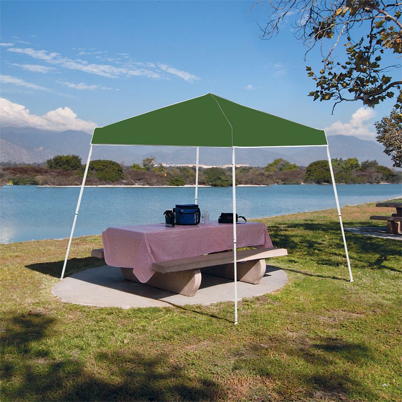 Z-Shade 10 x 10 Foot Angled Leg Instant Shade Outdoor Canopy Tent Portable Gazebo Shelter for Camping or Backyard Grilling, Green, 2 of 4