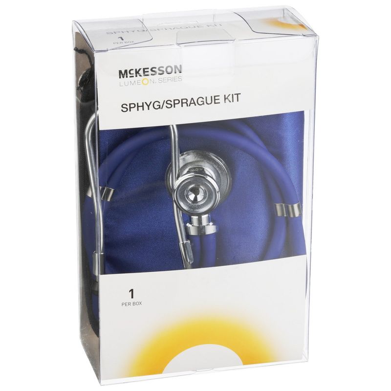 McKesson Adult Blue Pocket Reusable Aneroid / Stethoscope Set 2-Tubes 01-768-641-11ARBGM 1 per Box, 2 of 7