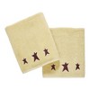Burgundy Prim Stars Creme Bath Towel Set of 2 27x54  VHC Brands - 3 of 4