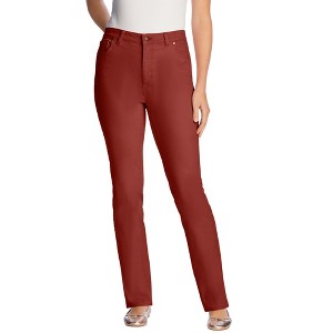 Woman Within Plus Size Tall Straight-Leg Stretch Denim Jean - 1 of 4