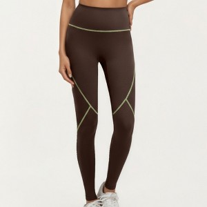 Anna-Kaci Active Women's High Waist Leggings with Contrast Seam Detailing and Stretch Compression Fit - 1 of 4