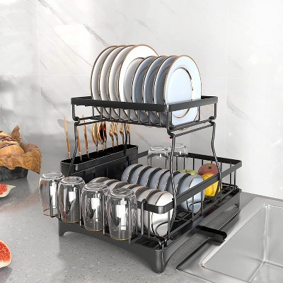 TOBILI Under Sink Organizer 2 Tier Slide Out Kitchen Cabinet Organizer Sturdy Metal Bathroom Storage Shelf