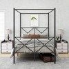 FURNIinspire Beds Full Size Metal Canopy Bed Frame, Vintage Platform Bed with Headboard Footboard, Bedroom Furniture, Black, 77.95"*55"*73.23" - 4 of 4