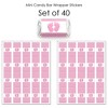 Big Dot of Happiness Baby Feet Pink - Mini Candy Bar Wrapper Stickers - Girl Baby Shower Small Favors - 40 Count - 3 of 4