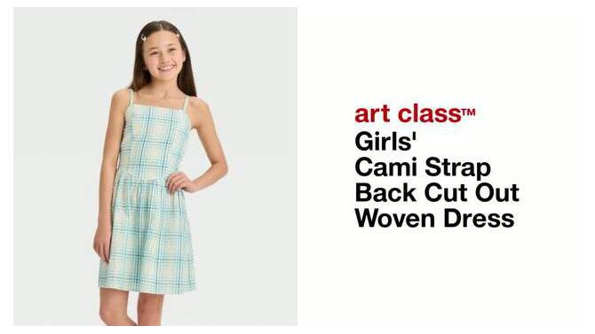 Girls' Cami Strap Back Cut Out Woven Dress - art class™, 2 of 5, play video