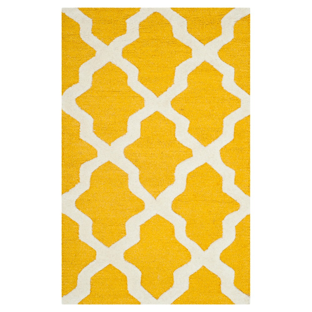 2'6inx4' Maison Tetured Rug Gold/Ivory - Safavieh