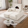 MAYEERTY 104 in Plush Fleece Convertible Sofa, Compressed Zero-Assembly Modular Beige Living Room Sofa - 3 of 4