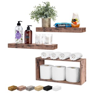 Sorbus 2 Floating Shelves with Invisible Brackets & 1 Rectangular Box - 1 of 4