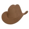 Underwraps Cattleman Thick Felt Cowboy Hat Adult Costume Accessory | Tan - 2 of 4