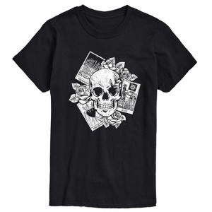 Men's Instant Message Skull and Tarot Cards Short Sleeve Graphic T-Shirt -  Black - Large : Target