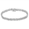 Haus of Brilliance Silver 1.0 cttw Diamond "Arrow" Shape Tennis Link Bracelet " - 2 of 4