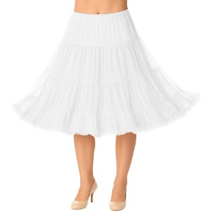 Malco Modes Jennifer Vintage Knee-Length Crinoline Petticoat Skirt – Fluffy 50s Rockabilly Tutu Underskirt for Women – Black - 1 of 4