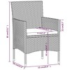 vidaXL 5-Piece Patio Bistro Set - Poly Rattan/Tempered Glass - Gray Outdoor Dining Furniture - Includes Cushions/Footrests - Weather Resistant - 4 of 4